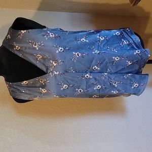 White House Black Market floral tank top blouse